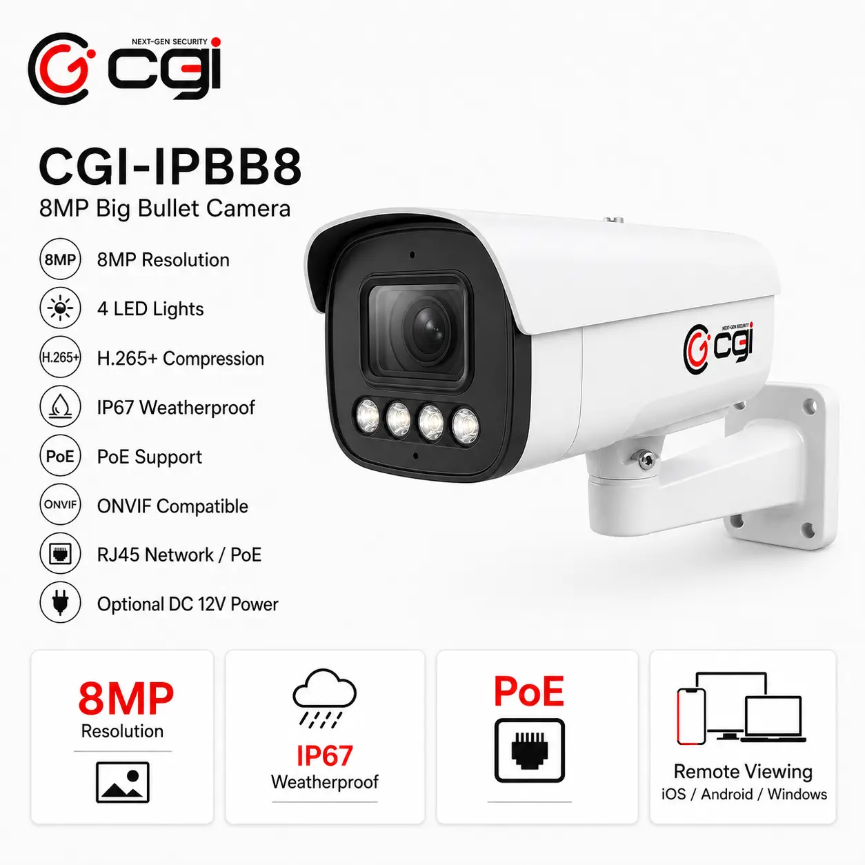 IP CAMERA 8MP BIGBULLET